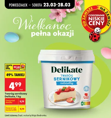 Twaróg sernikowy naturalny promocja w Biedronka