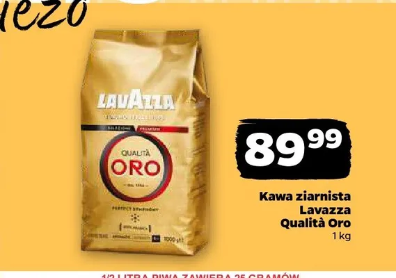 Kawa ziarnista Lavazza Qualità Oro promocja w Netto