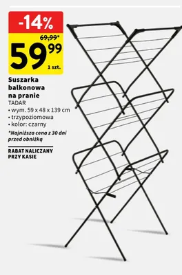 Suszarka balkonowa na pranie TADAR promocja w Intermarche