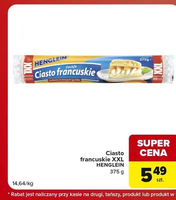 Ciasto francuskie XXL Henglein promocja w Carrefour Market