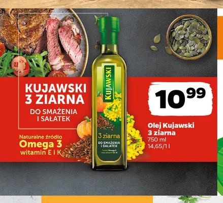Olej rzepakowy Kujawski 3 ziarna promocja w Netto