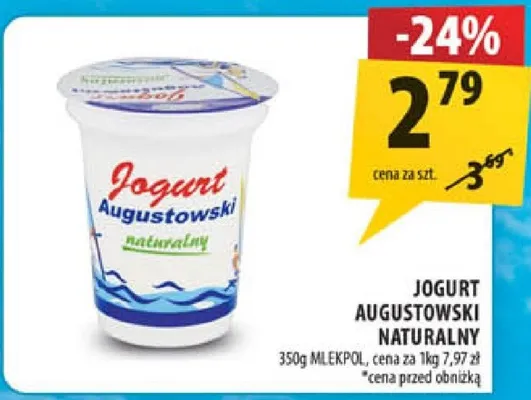 Jogurt augustowski naturalny promocja w Arhelan