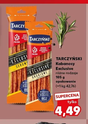 Kabanosy Exclusive serowe Tarczyński promocja w Kaufland