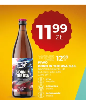Piwo Born in the USA Funky Fluid promocja w Duży Ben