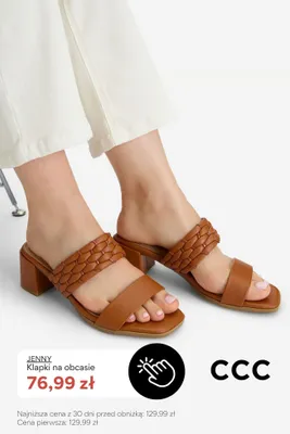Klapki na obcasie Jenny promocja w CCC