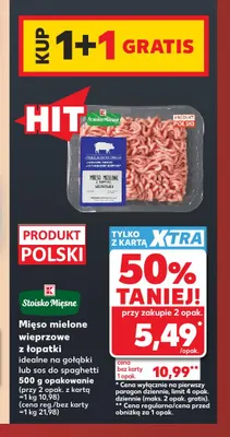 Mięso mielone wieprzowe z łopatki idealne na gołąbki lub sos do spaghetti Stoisko Mięsne promocja w Kaufland