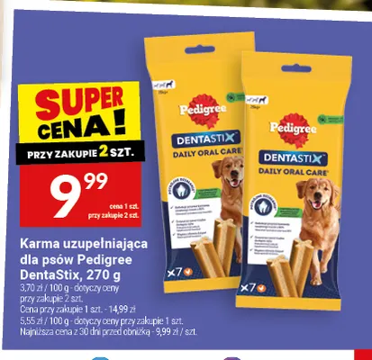 Karma uzupełniająca dla psów Pedigree DentaStix promocja w Twój Market