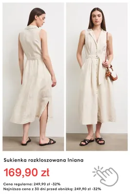 Sukienka rozkloszowana lniana promocja w Medicine