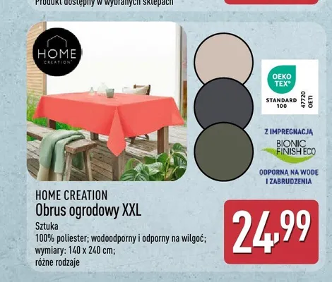 Obrus ogrodowy XXL HOME CREATION 140x240cm promocja w Aldi