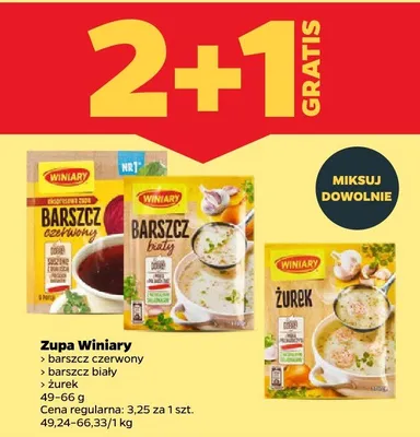 Zupa Winiary barszcz czerwony, barszcz biały, żurek promocja w Netto