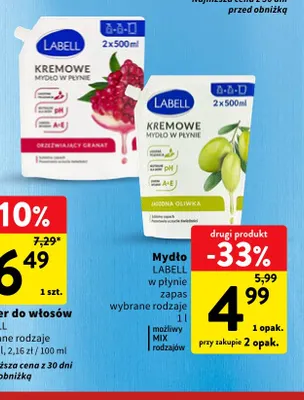 Mydło Labell w płynie zapas promocja w Intermarche