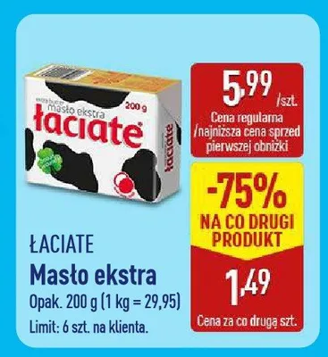 Masło ekstra Łaciate promocja w Aldi