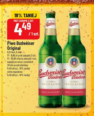 Piwo Budweiser Budvar Original promocja w POLOmarket