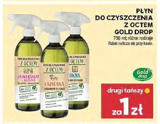 Płyn do czyszczenia z octem GOLD DROP 750ml promocja w Stokrotka