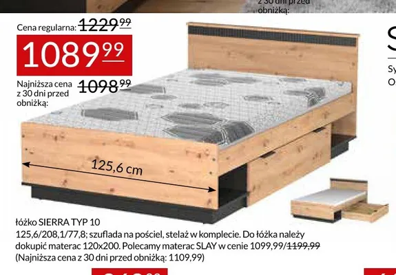 Łóżko Sierra Typ 10 promocja w Abra Meble