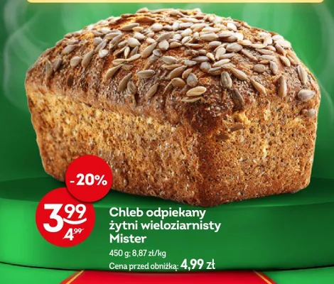 Chleb żytni wieloziarnisty Mister promocja w Żabka