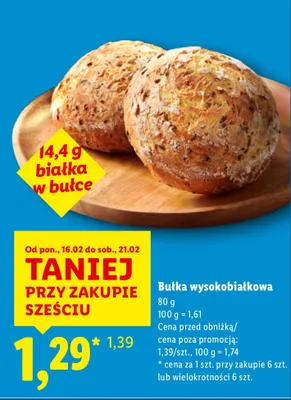 Bułka wysokobiałkowa promocja w Lidl