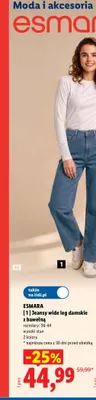 Jeansy wide leg damskie z bawełną Esmara promocja w Lidl