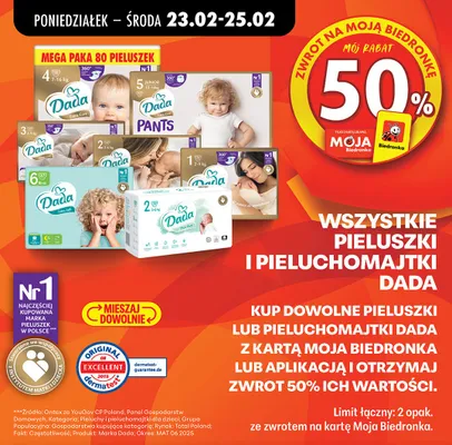 Pieluchy i pieluchomajtki wszystkie rozmiary promocja w Biedronka