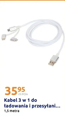 Kabel 3 w 1 do ładowania i przesyłania danych 1,5 m promocja w Action