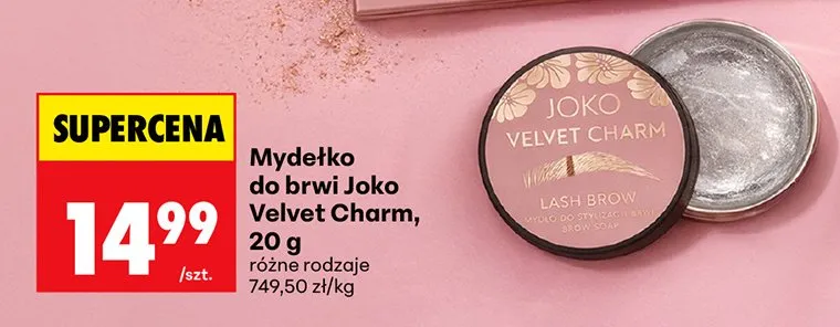 Mydełko do brwi Velvet Charm różne rodzaje promocja w Biedronka
