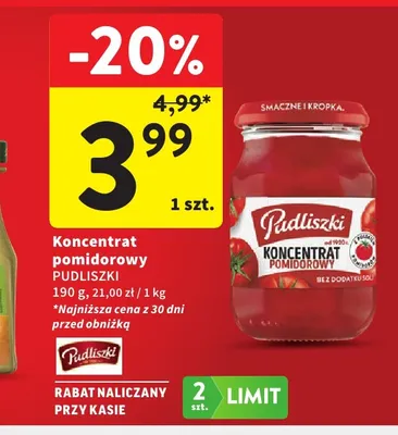 Koncentrat pomidorowy Pudliszki promocja w Intermarche
