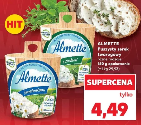 Tuszysty serek twarogowy różne rodzaje promocja w Kaufland