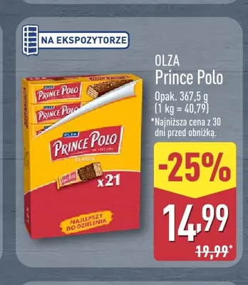 Wafle Prince Polo Olza promocja w Aldi