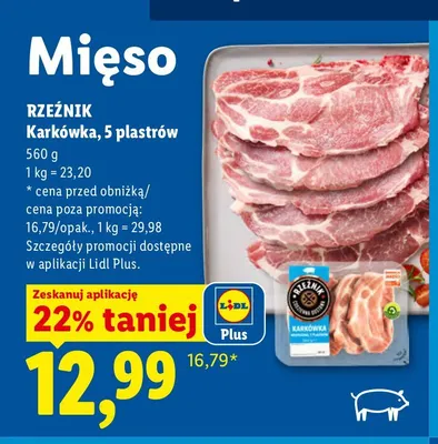 Karkówka wieprzowa w plastrach promocja w Lidl