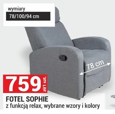 Fotel Sophie z funkcją relax promocja w Merkury Market