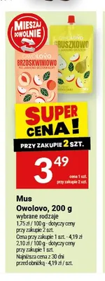 Mus owocowy Owolovo Gruszkowy promocja w Twój Market