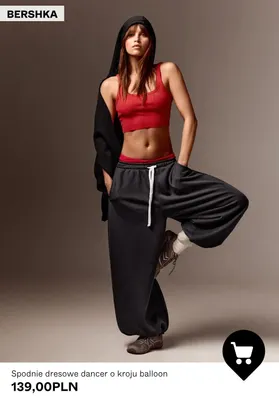Spodnie dresowe dancer o kroju balloon Bershka promocja w Bershka