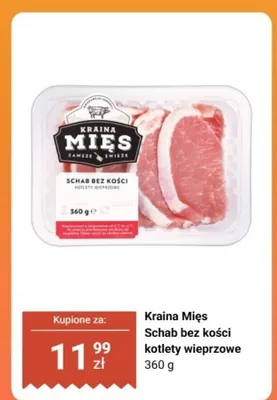 Schab bez kości kotlety wieprzowe Kraina Mięs promocja w Biedronka