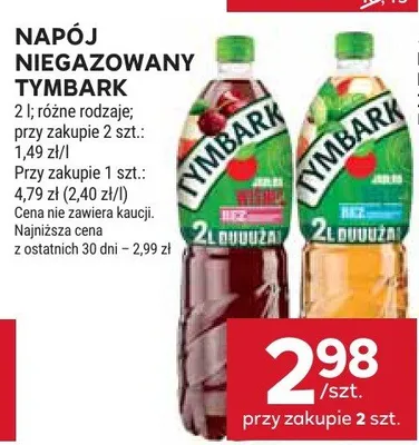 Napój niegazowany Tymbark promocja w Stokrotka