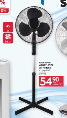 Wentylator stojący Ravanson WT-1040SB promocja w Selgros