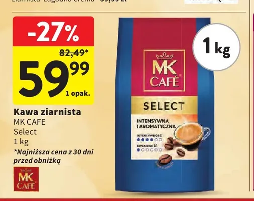 Kawa ziarnista MK Café Select promocja w Intermarche