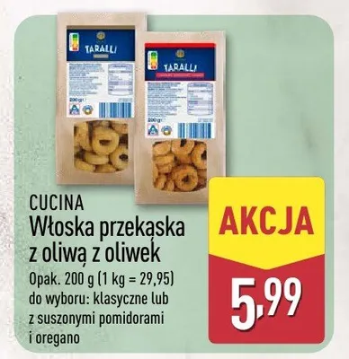 Włoska przekąska z oliwą z oliwek promocja w Aldi
