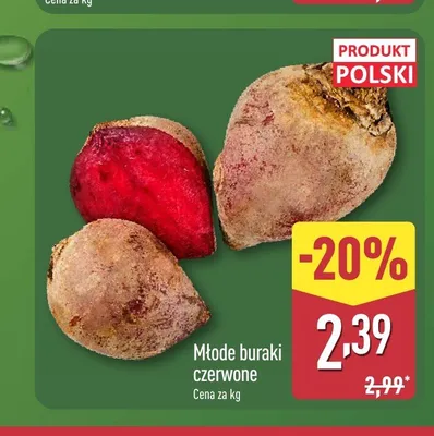 Buraki czerwone młode polskie promocja w Aldi