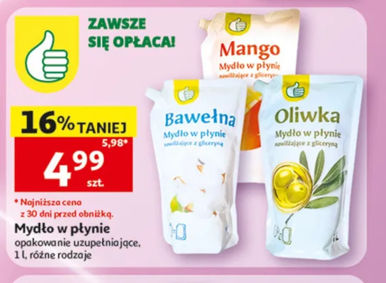 Mydło w płynie Mango opakowanie uzupełniające promocja w Auchan