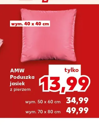 Poduszka jasiek z pierzem AMW 40x40 cm promocja w Kaufland