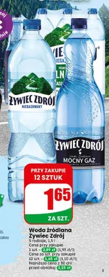 Woda źródlana gazowana Żywiec Zdrój mocny gaz promocja w Dino