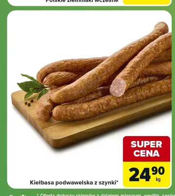 Kiełbasa podwawelska z szynki promocja w Carrefour Express