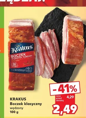Boczek klasyczny wędzony Krakus promocja w Kaufland
