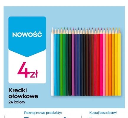 Kredki ołówkowe 24 kolory promocja w Pepco
