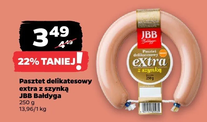 Pasztet delikatesowy extra z szynką promocja w Netto