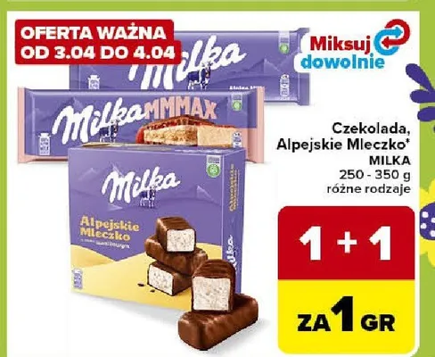 Czekolada alpejskie mleczko milka promocja w Carrefour Express