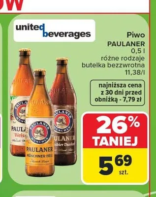 Piwo Paulaner Dunkel promocja w Carrefour