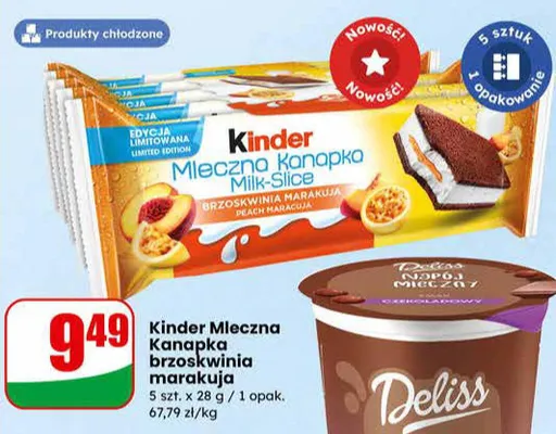 Mleczna kanapka brzoskwinia marakuja promocja w Dino