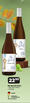 Wino bezalkoholowe My Secret Sauvignon Blanc promocja w Netto