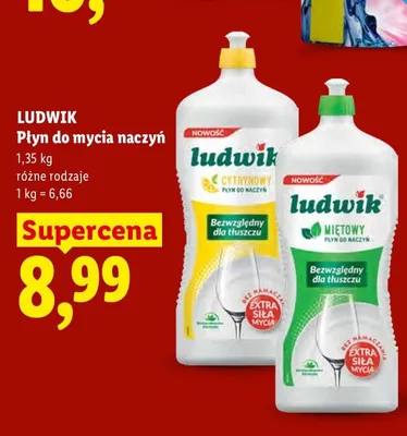 Płyn do mycia naczyń Ludwik Miętowy promocja w Lidl